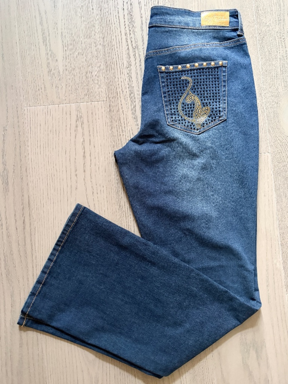 Baby Phat, Jeans, Deep Ocean Wash, Boot Cut, Mid Rise, Rhinestone/Studs, 9, NEW